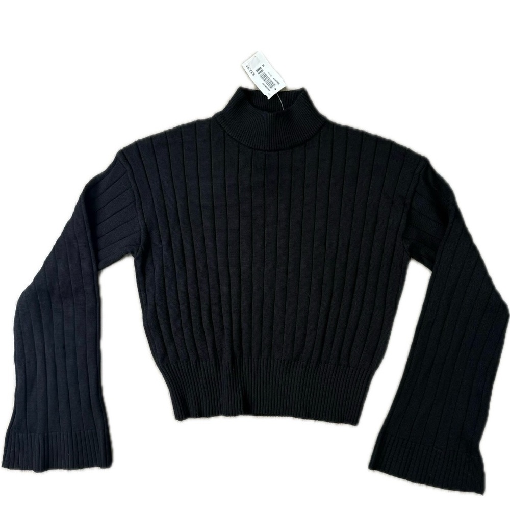💕 Women’s Rivir NWT Black Ribbed Turtleneck Sweater in Size Medium